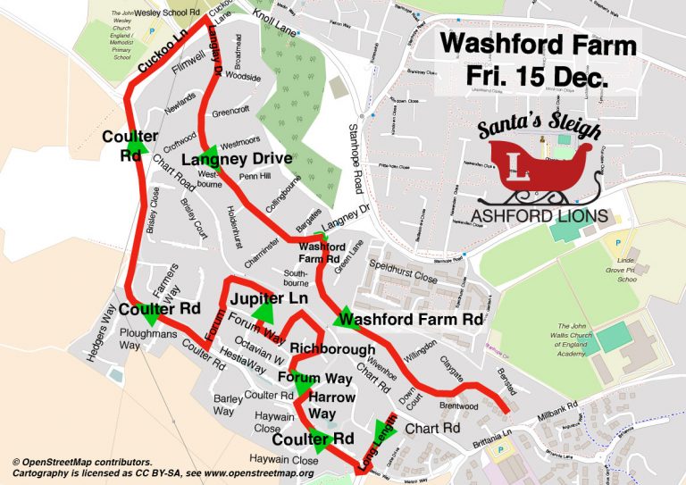 Santa visited Washford Farm Ashford Lions Club